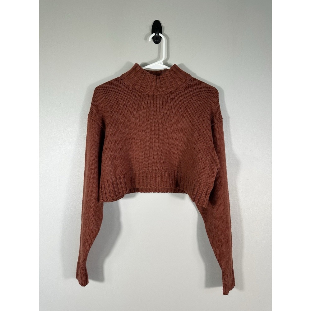 Wilfred Off-the-Shoulder Cropped Sweater in Rust